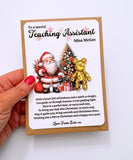 Personalised Christmas Teacher Lucky Gold Bear