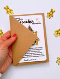 Personalised Christmas Teacher Lucky Gold Bear