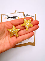 Personalised Christmas Teacher Resin Gold Star