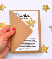 Personalised Christmas Teacher Resin Gold Star