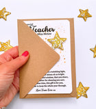 Personalised Christmas Teacher Resin Gold Star