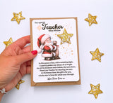 Personalised Christmas Teacher Resin Gold Star