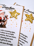 Personalised Christmas Teacher Resin Gold Star