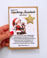 Personalised Christmas Teacher Resin Gold Star