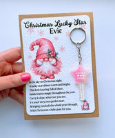 Christmas Lucky Star Keyring