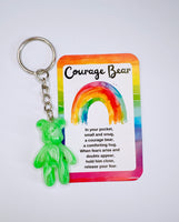 Courage Bear Keyring - Marble Effect Design