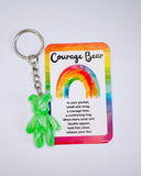 Courage Bear Keyring - Marble Effect Design