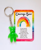 Courage Bear Keyring - Mixed Colour Design