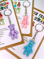 First 1st Day Of School Worry Bear Keyring