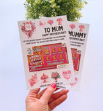 Mum Nana Mothers Day Scratch Card Holder