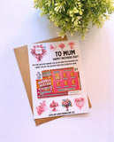 Mum Nana Mothers Day Scratch Card Holder