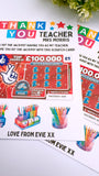 Personalised Teacher Lottery Scratch Card Holder