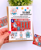 Personalised Fathers Day Scratch Card Holder