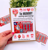Personalised Mum Mummy Happy Birthday Scratch Card Holder