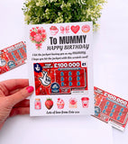 Personalised Mum Mummy Happy Birthday Scratch Card Holder