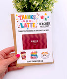 Teacher Thanks a Latte Coffee Voucher Holder