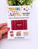 Teacher Thanks a Latte Coffee Voucher Holder