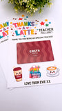 Teacher Thanks a Latte Coffee Voucher Holder