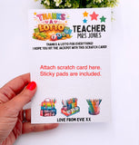 Teacher Thanks a Lotto Lottery Scratch Card Holder