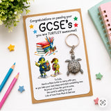 GCSE's Congratulations Turtle Keyring Card