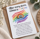 Thinking of You After The Storm Rainbow Pin Badge
