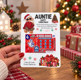 Auntie Christmas Lottery Scratch Card Holder - Fun Design