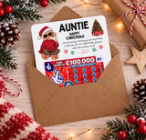 Auntie Christmas Lottery Scratch Card Holder - Fun Design