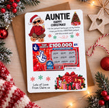 Auntie Christmas Lottery Scratch Card Holder - Fun Design