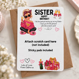 Sister Birthday Lottery Scratch Card Holder - Fun Design