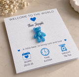 Personalised New Baby Boy 3D Bear Card
