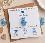 Personalised New Baby Boy 3D Bear Card