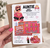 Auntie Birthday Lottery Scratch Card Holder - Fun Design
