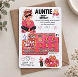 Auntie Birthday Lottery Scratch Card Holder - Fun Design