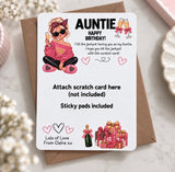 Auntie Birthday Lottery Scratch Card Holder - Fun Design
