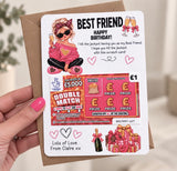 Best Friend Birthday Lottery Scratch Card Holder - Fun Design
