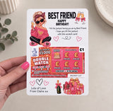 Best Friend Birthday Lottery Scratch Card Holder - Fun Design