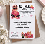 Best Friend Birthday Lottery Scratch Card Holder - Fun Design