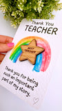 Best Teacher Wooden Star