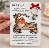 Christmas Robin Keyring Card