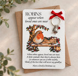 Christmas Robin Keyring Card