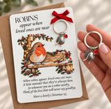 Christmas Robin Keyring Card