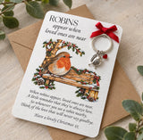 Christmas Robin Keyring Card