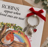 Robin Keyring Card - Thinking of you