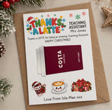 Christmas Teacher Thanks a Latte Coffee Voucher Holder