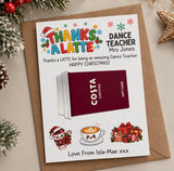 Christmas Teacher Thanks a Latte Coffee Voucher Holder