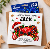 Personalised Christmas Gaming Gift Card Voucher Holder (Controller Design)
