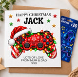Personalised Christmas Gaming Gift Card Voucher Holder (Controller Design)