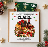 Personalised Christmas Restaurant Eating Out Gift Card Voucher Holder