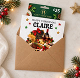 Personalised Christmas Restaurant Eating Out Gift Card Voucher Holder