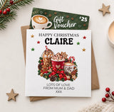 Personalised Christmas Coffee Shop Gift Card Voucher Holder
